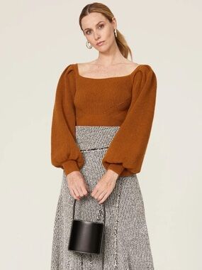 MINKPINK Vayu Back Tie Sweater | Brown | Medium